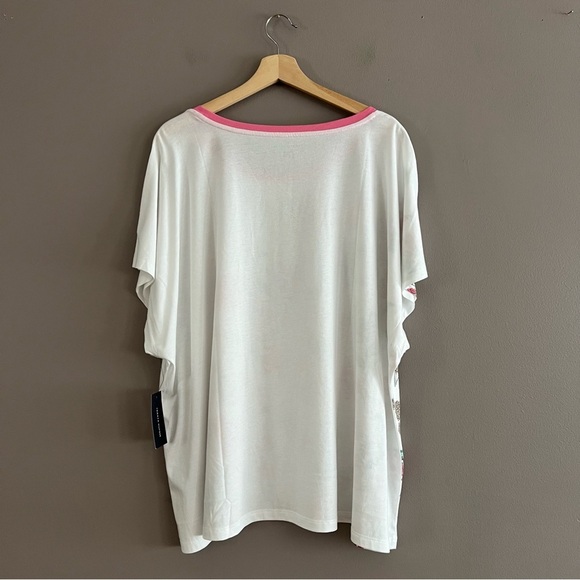 Tommy Hilfiger Graphic Tee Floral Summer Sleeveless Cotton Modal White Sz 3XL - Picture 2 of 9